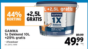 GAMMA Gamma 1x dekkend 10L +25% gratis aanbieding