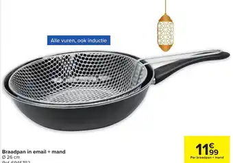 Braadpan in Email + Mand Ø26cm