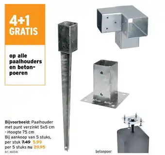 GAMMA Op alle paalhouders en beton-poeren aanbieding