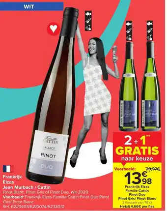 Elzas Jean Murbach / Cattin Pinot Blanc , Pinot Gris of Pinot Duo Wit 2020 75cl