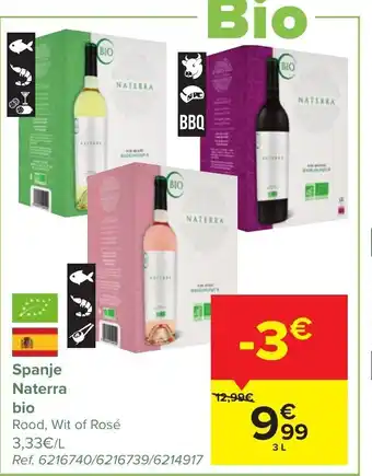 Naterra Bio Rood , Wit of Rose 3L