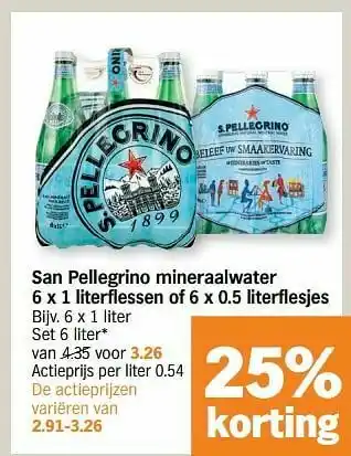 Albert Heijn San pellegrino mineraalwater aanbieding