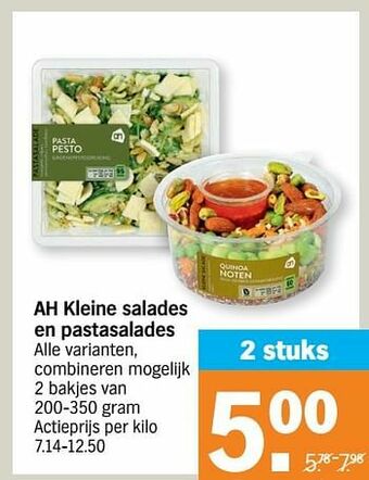 Albert Heijn Ah kleine salades en pastasalades aanbieding