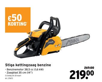 GAMMA Stiga kettingzaag benzine aanbieding