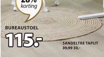 Jysk Sandeltre tapijt aanbieding