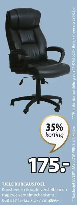 Jysk Tjele bureaustoel B68 x H115-125 x D77cm aanbieding