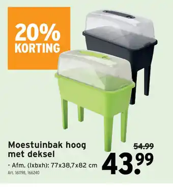 Moestuinbak hoog met deksel 77 x 38,7 x 82cm