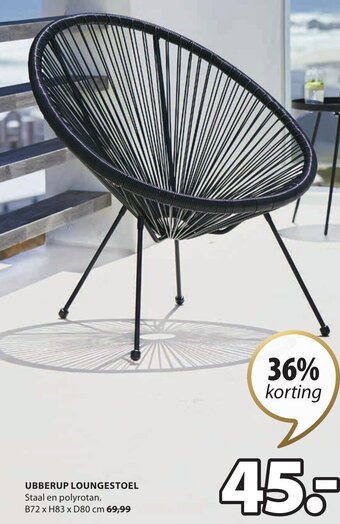 Jysk Ubberup loungestoel B72 x H83 x D80 cm aanbieding