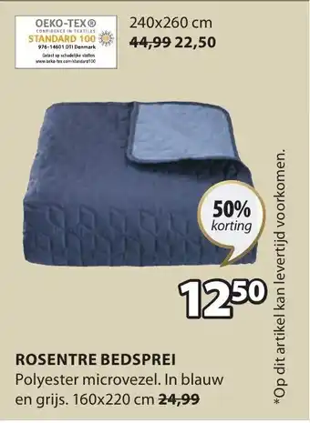 Jysk Rosentre bedsprei 160x220cm aanbieding