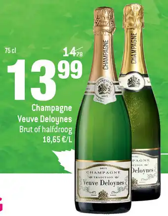 Brut of halfdroog Champagne Veuve Deloynes