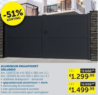 Aluminium draaipoort orlando