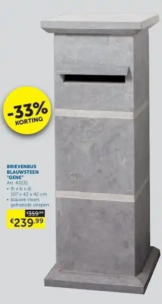 Zelfbouwmarkt Brievenbus blauwsteen gene aanbieding
