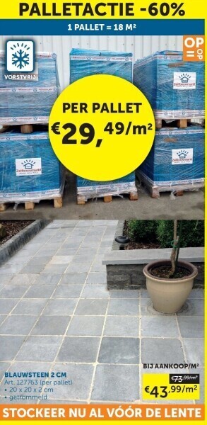 Zelfbouwmarkt Blauwsteen 2 cm aanbieding