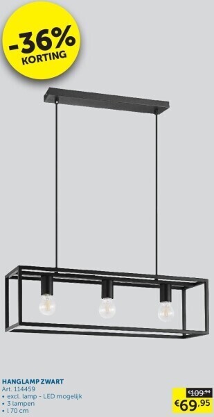 Zelfbouwmarkt Hanglamp zwart aanbieding