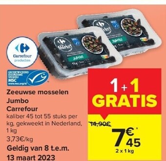 Carrefour Zeeuwse mosselen jumbo carrefour aanbieding