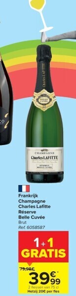 Carrefour Frankrijk champagne charles lafi tte réserve belle cuvée aanbieding