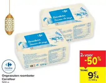 Carrefour Ongezouten roomboter aanbieding