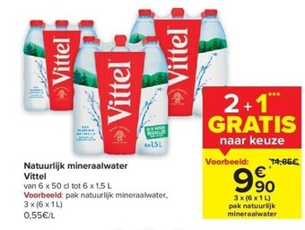 Carrefour Natuurlijk mineraalwater vittel aanbieding