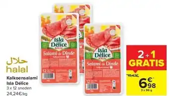 Carrefour Kalkoensalami isla délice aanbieding
