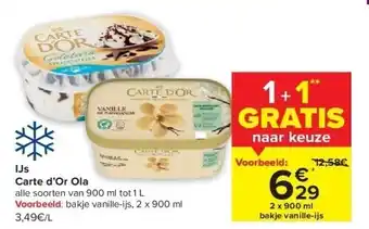 Carrefour Ijs carte d’or ola aanbieding