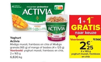 Carrefour Yoghurt activia aanbieding