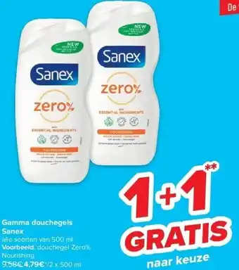 Carrefour Gamma douchegels sanex aanbieding