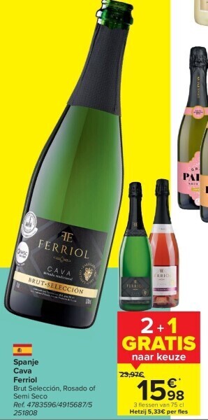 Carrefour Spanje cava ferriol aanbieding