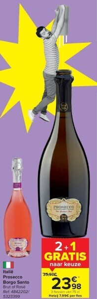 Carrefour Italië prosecco borgo santo aanbieding
