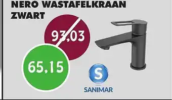 Bouwcenter Frans Vlaeminck Nero wastafelkraan zwart aanbieding