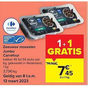 Carrefour Zeeuwse mosselen jumbo aanbieding