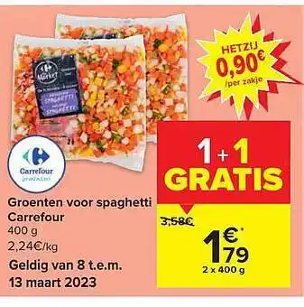 Carrefour Groenten voor spaghetti aanbieding