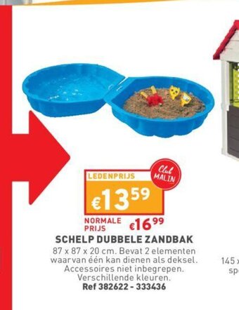 Trafic Schelp dubbele zandbak 87 x 87 x 20 cm aanbieding