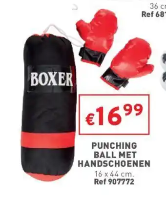 Punching ball met handschoenen 16 x 44 cm