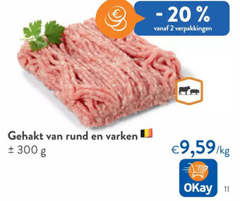 OKay Gehakt van rund en varken 300g aanbieding