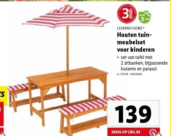 Lidl Houten tuinmeubelset voor kinderen aanbieding