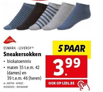 Lidl Sneakersokken aanbieding