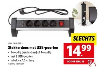 Lidl Stekkerdoos met usb-poorten aanbieding