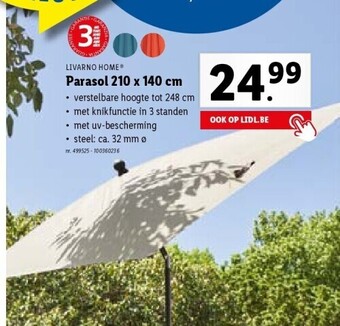 Lidl Parasol 210 x 140 cm aanbieding