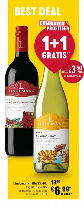 Lindeman's - Bin 35, 40, 45, 50, 65, of 85 75 cl