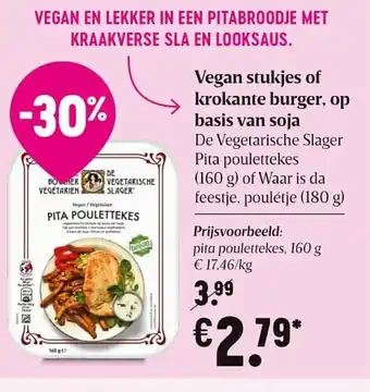 Delhaize Vegan Stukjes of Krokante Burger, Op Basis Van Soja 160 g aanbieding