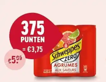 Delhaize Schweppes Zero Agrumes 375 Punten aanbieding