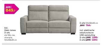 Leen Bakker Zetel james 3-zits aanbieding