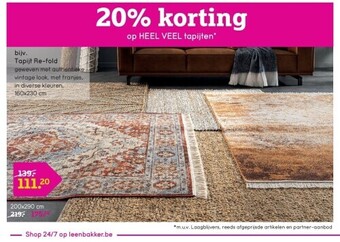 Leen Bakker Tapijt re-fold aanbieding