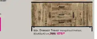 Leen Bakker Dressoir trevor mangohout/metaal, 80x165x40 cm aanbieding