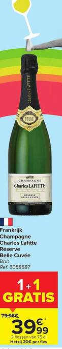 Carrefour Market Champagne charles lafitte réserve belle cuvée aanbieding