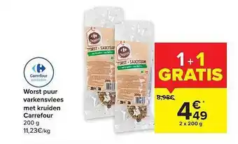 Worst puur varkensvlees met kruiden