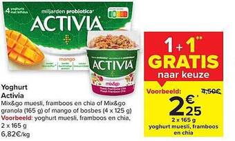 Carrefour Yoghurt activia aanbieding