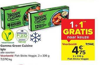 Carrefour Gamma green cuisine iglo aanbieding