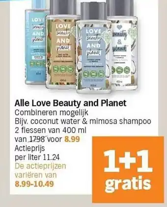Albert Heijn Love beauty and planet aanbieding