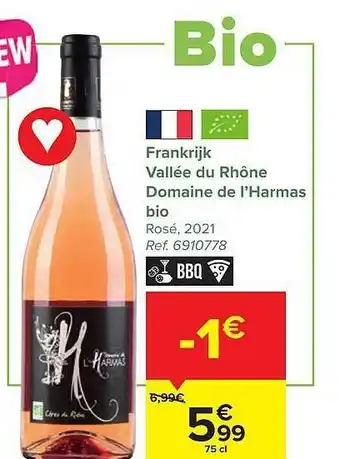 Carrefour Market Vallée du rhône domaine de l'harmas bio aanbieding